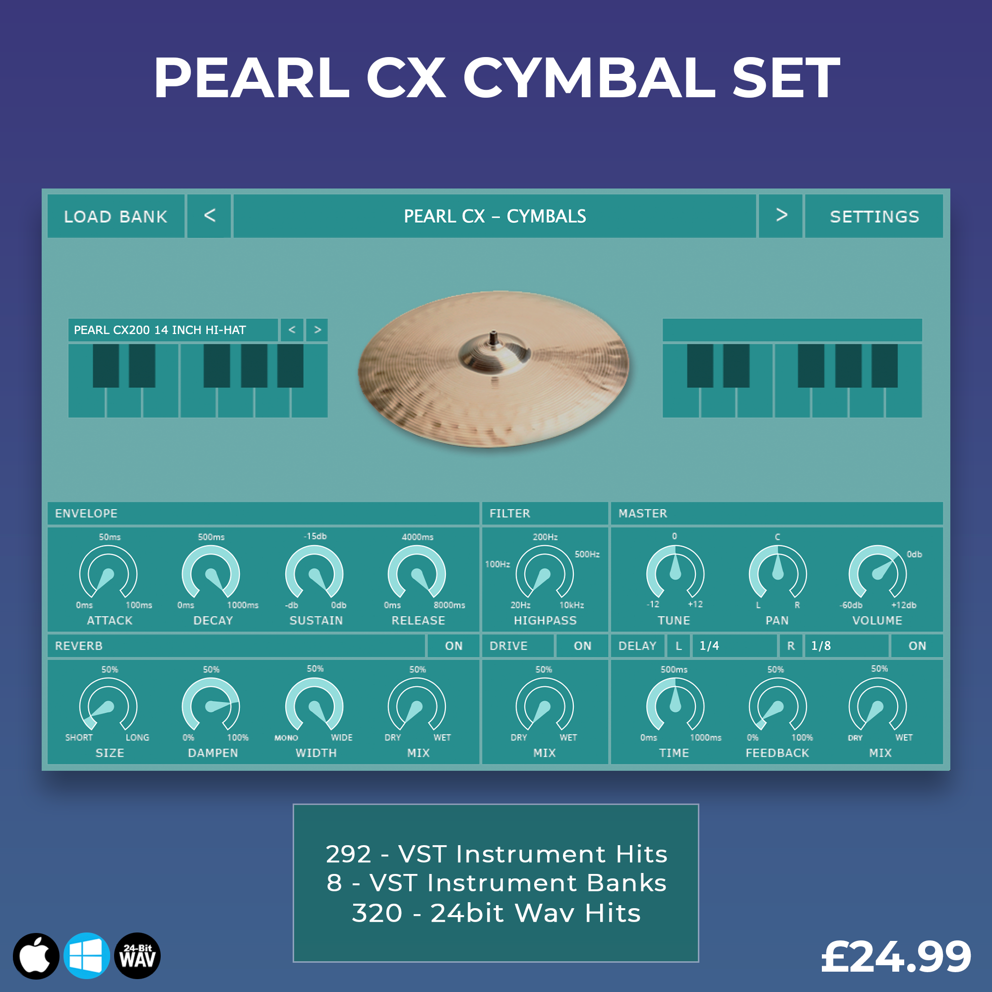 Cymbal-Set-Pearl-CX Cymbal-Set-Pearl-CX